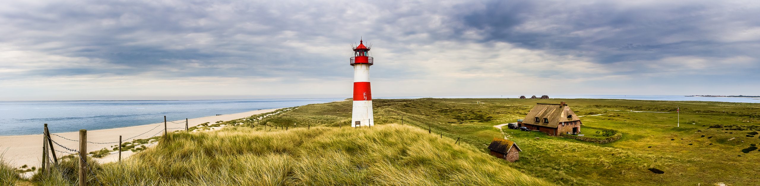 The lighthouse List Ost on the Ellenbogen of the island Sylt at the german northern sea coast